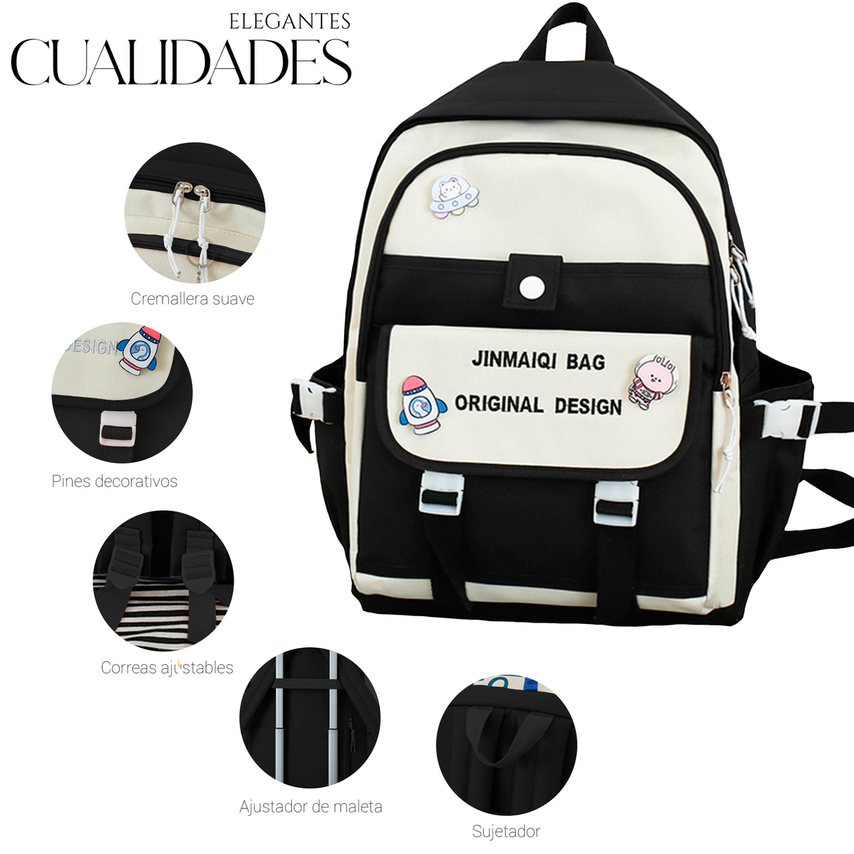 Mochila Set Escolar Bolsa Lapicera Juvenil Laptop 1 Sku 200