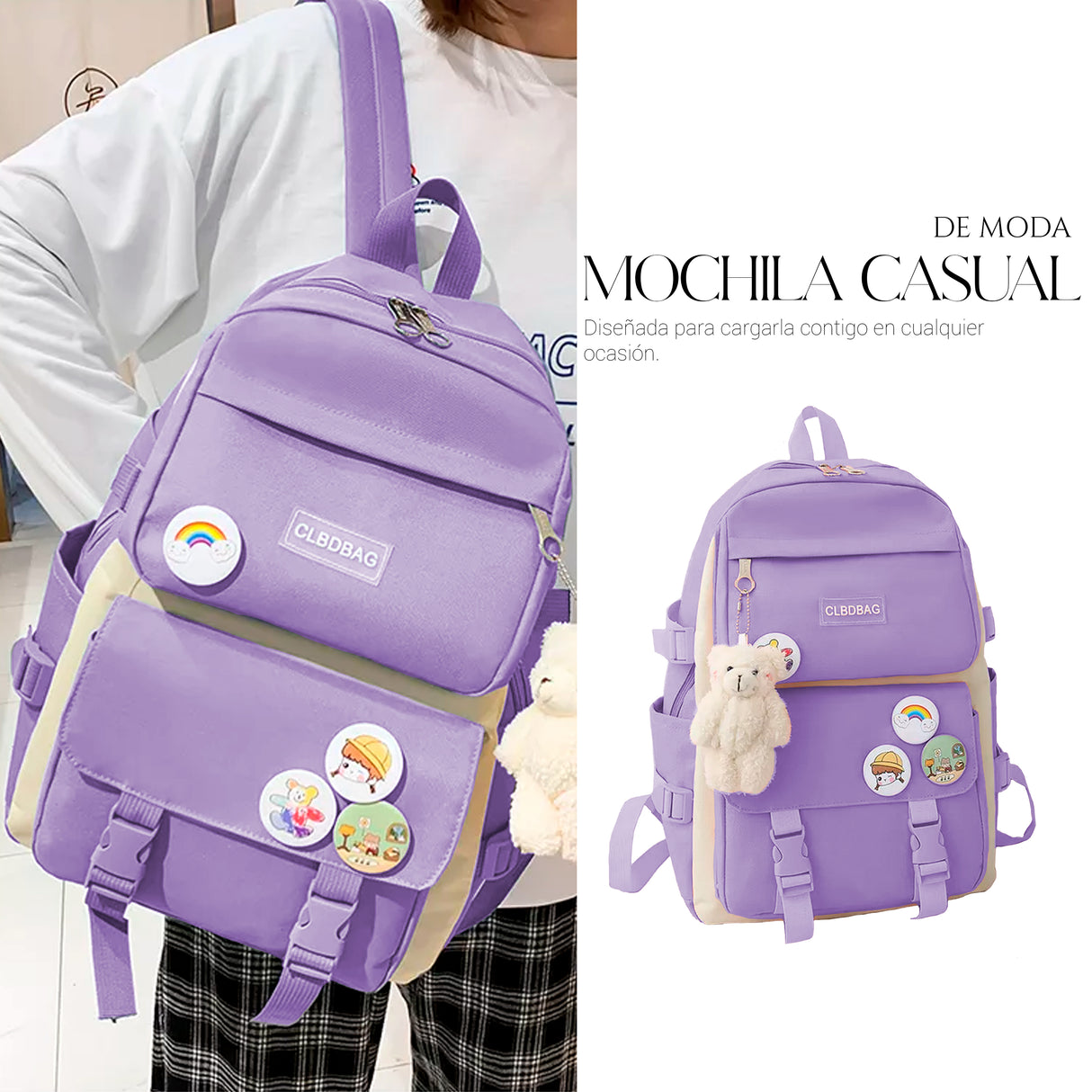 Mochilas Set 4 Pzs Escolar Bolsas Lapicera