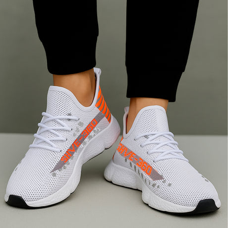Tenis para hombre casuales con un diseño de  tela para correr con punta  con agujeta clásica, suela antideslizante Zapatilla para hombre cómodo transpirable ideal para el uso diario