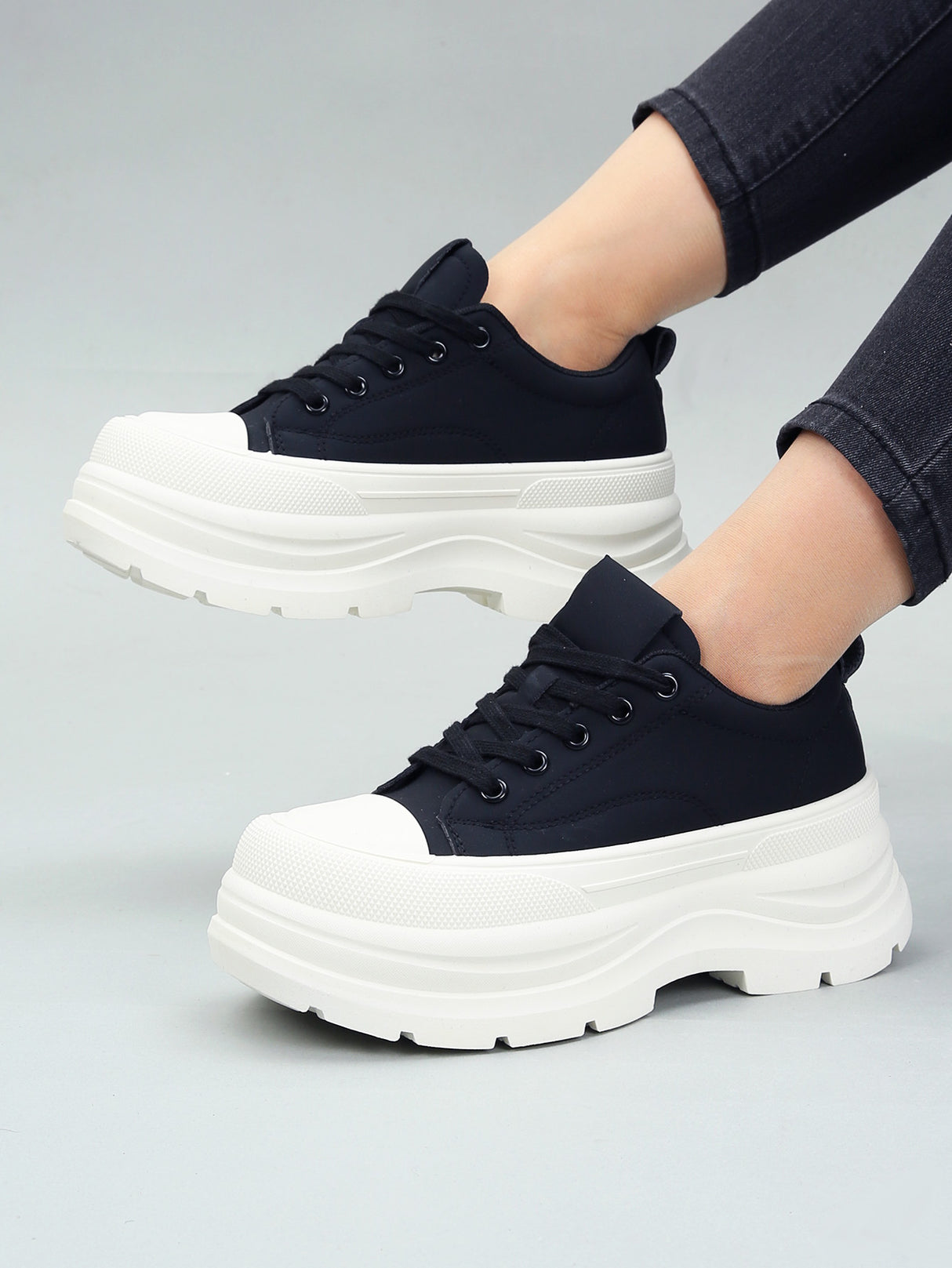 Tenis Tipo Bota Casual Para Mujer Con Plataforma