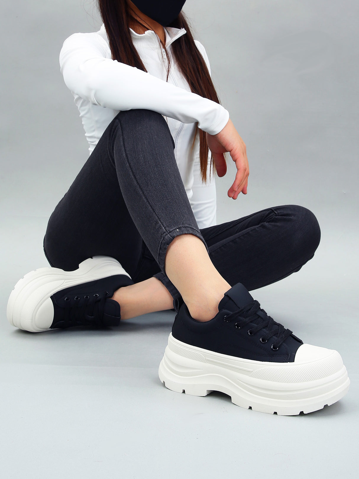 Tenis Tipo Bota Casual Para Mujer Con Plataforma