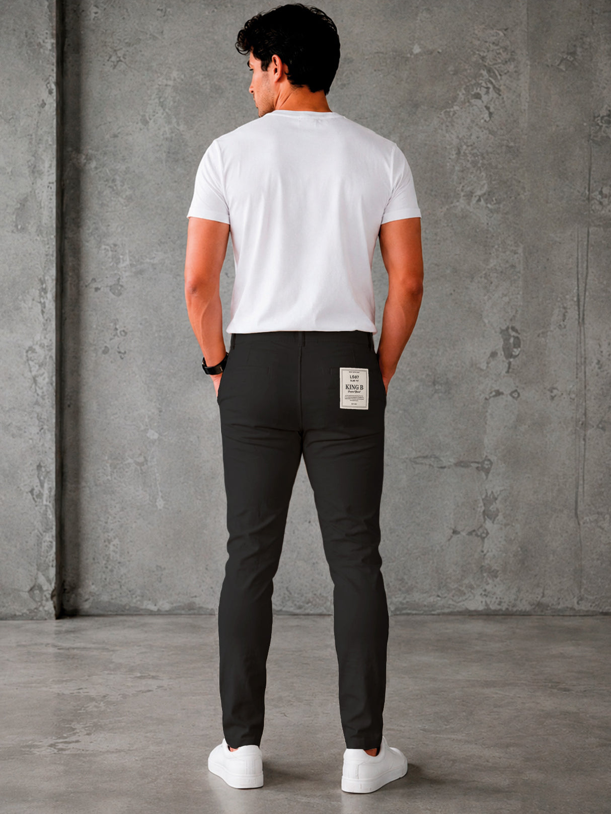 Pantalón De Vestir Casual Hombre Skinny Slim Fit Gabardina