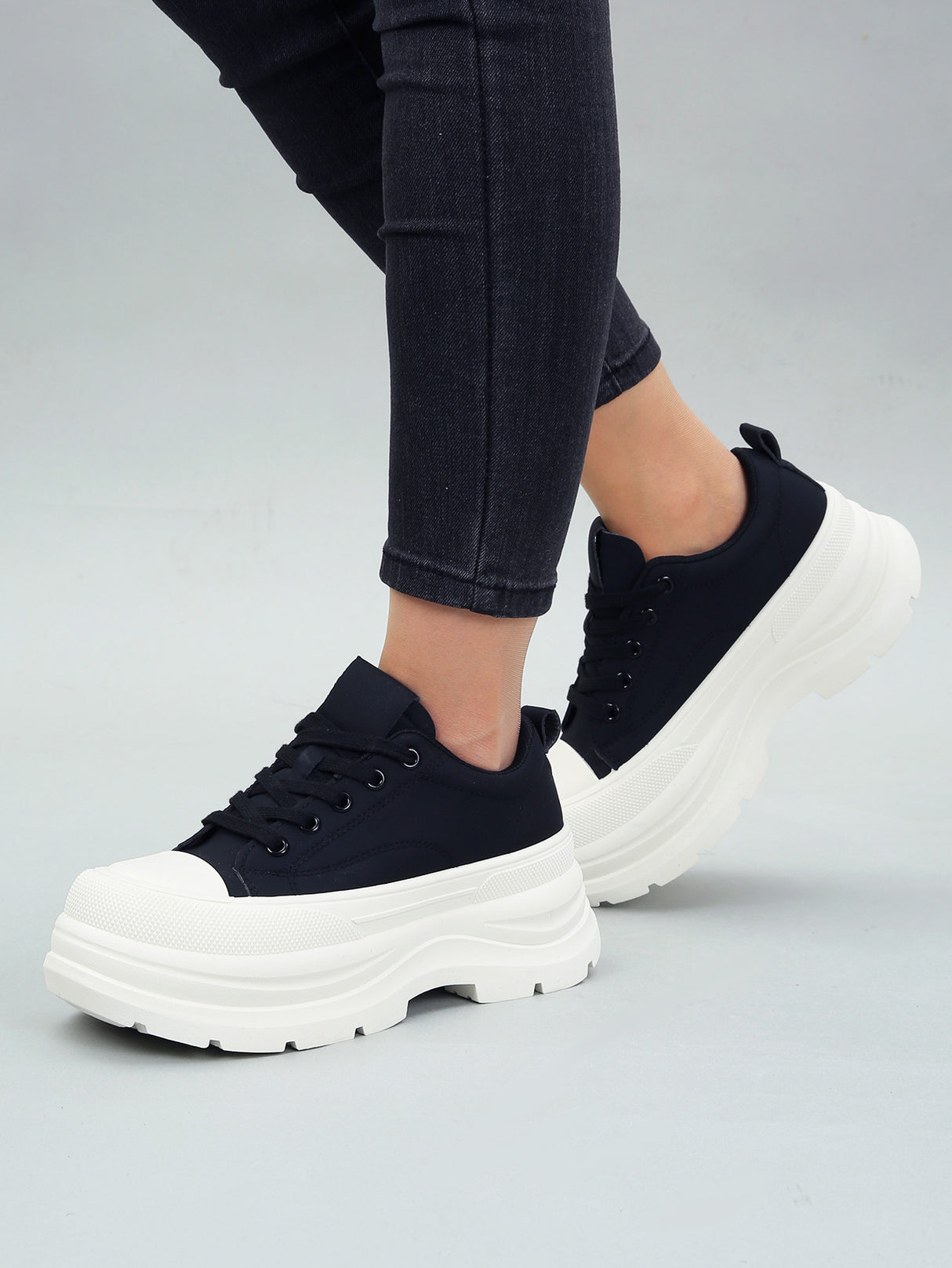 Tenis Tipo Bota Casual Para Mujer Con Plataforma