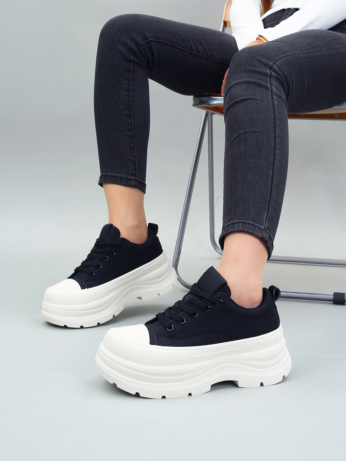 Tenis Tipo Bota Casual Para Mujer Con Plataforma