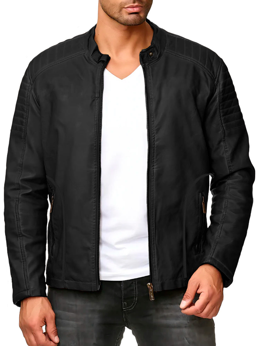 Chamarra Chaqueta Vinipiel Tipo Biker Para Hombre