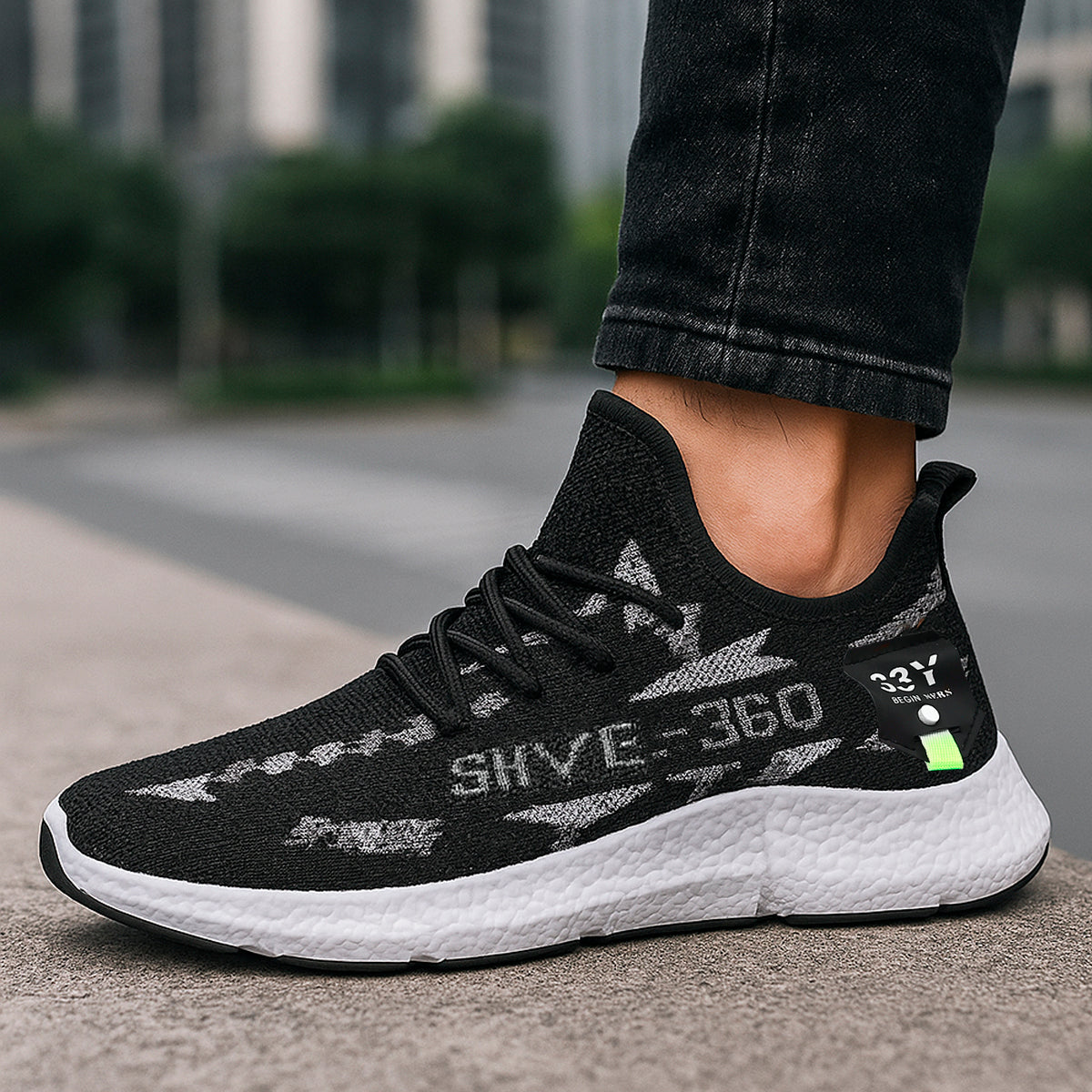 Tenis para hombre casuales con un diseño de  tela para correr con punta  con agujeta clásica, suela antideslizante Zapatilla para hombre cómodo transpirable ideal para el uso diario
