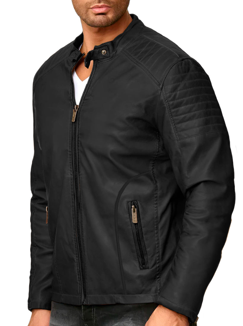 Chamarra Chaqueta Vinipiel Tipo Biker Para Hombre