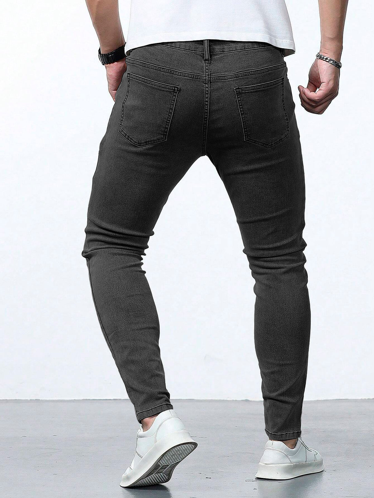 Jeans Ajustados Skinny Fit Pantalón para Hombre de Mezclilla Slim Casual Transpirable