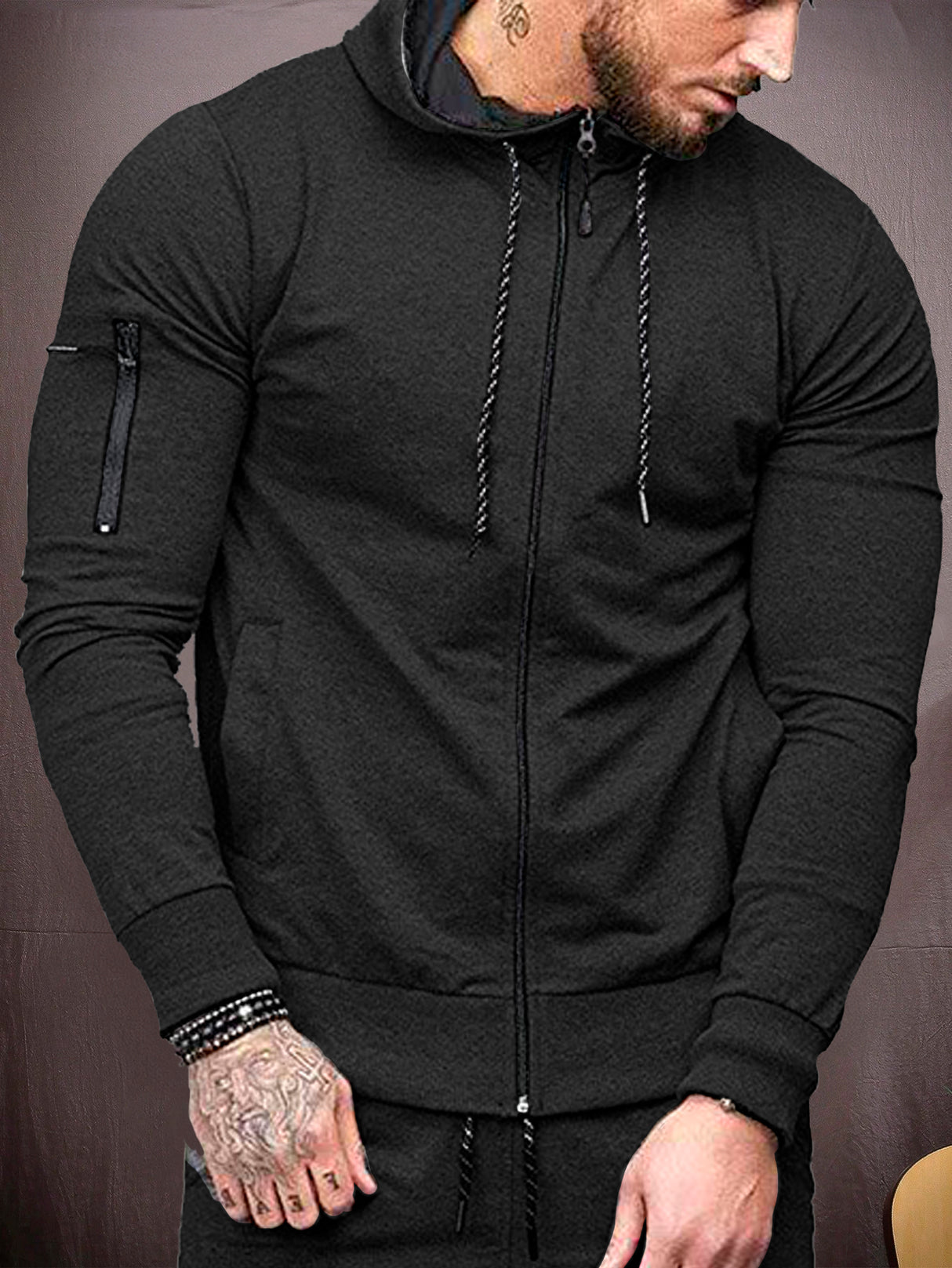 Sudadera Hombre Con Capucha De Calidad Con Cierre Hoodie