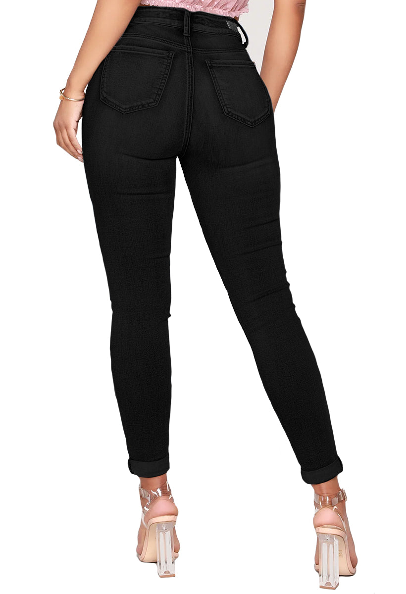 Jeans Dama Stretch Mezclilla Pantalon Corte Alto