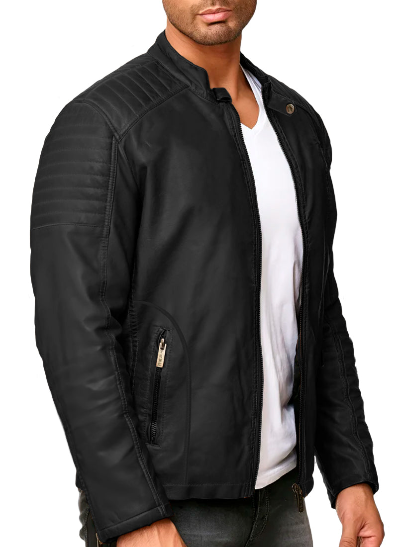 Chamarra Chaqueta Vinipiel Tipo Biker Para Hombre