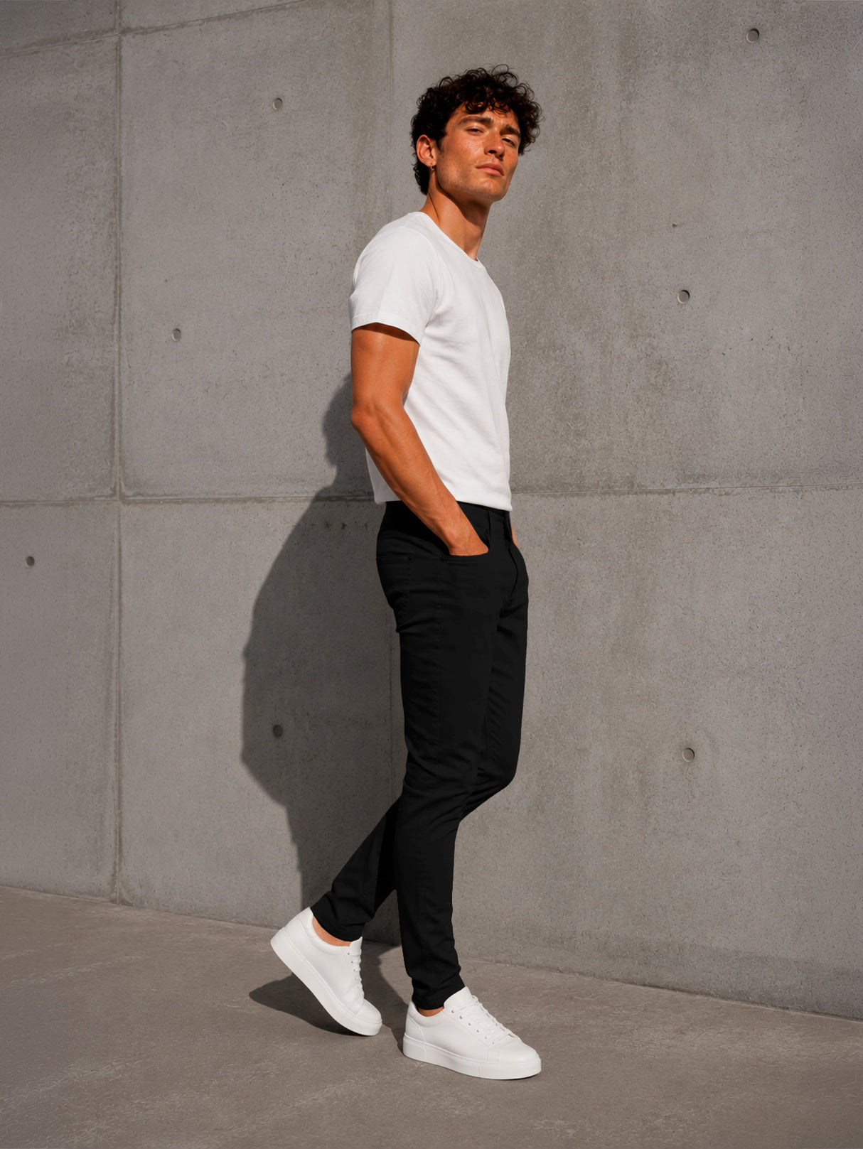 Pantalón De Vestir Casual Hombre Skinny Slim Fit Gabardina