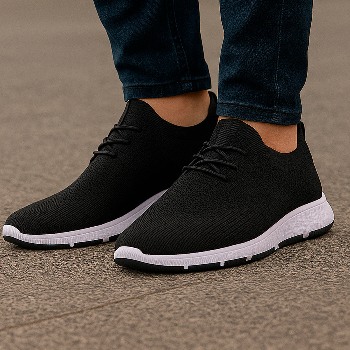Tenis para hombre casuales con un diseño de  tela para correr con punta  con agujeta clásica, suela antideslizante Zapatilla para hombre cómodo transpirable ideal para el uso diario
