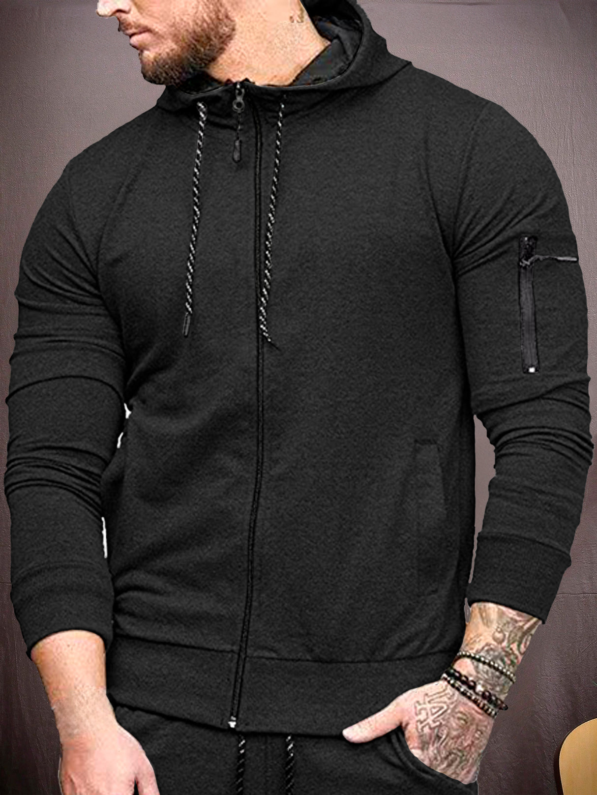 Sudadera Hombre Con Capucha De Calidad Con Cierre Hoodie