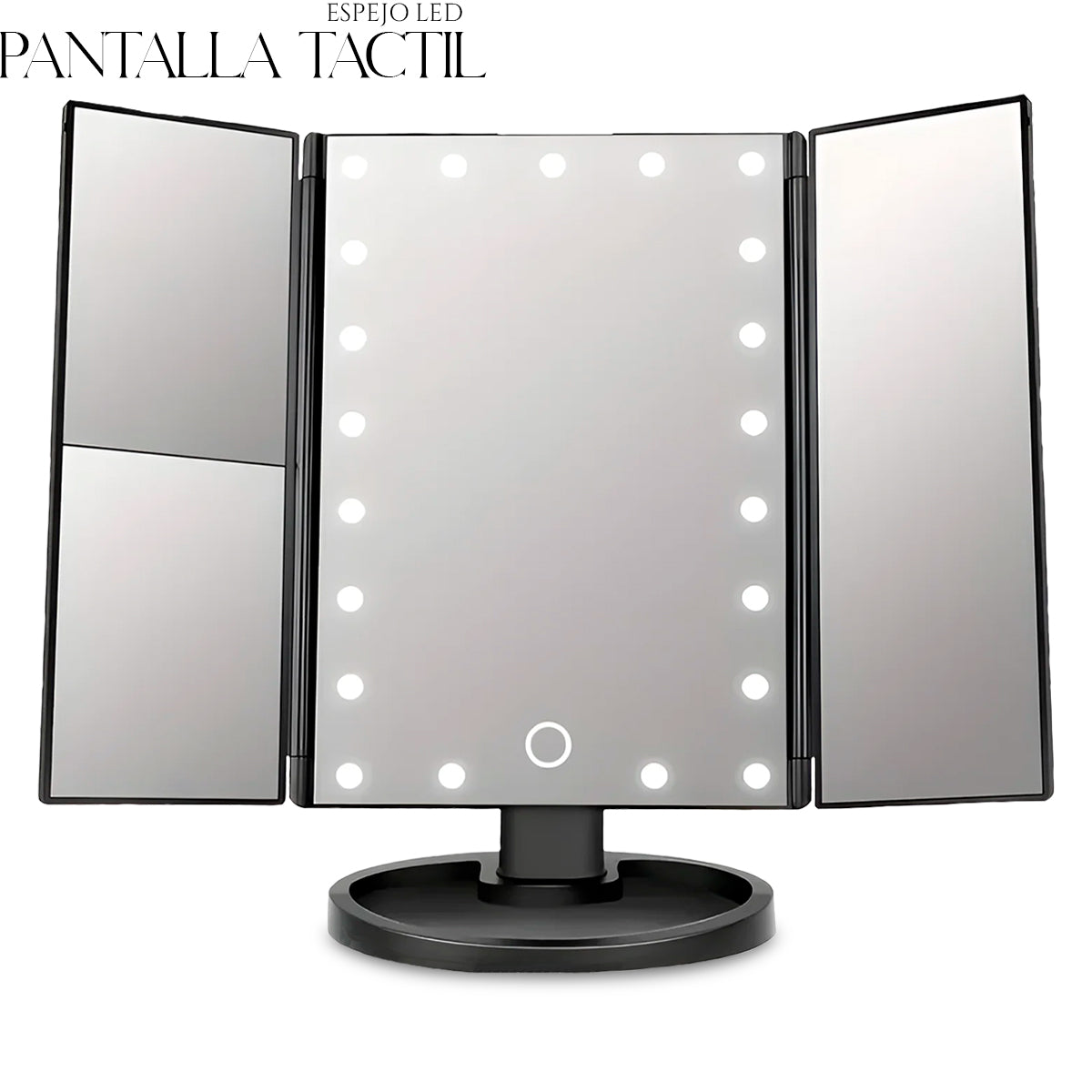 Espejo De Maquillaje Led Con Pantalla Táctil Rotacion 360