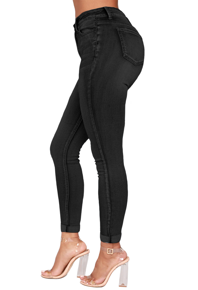 Jeans Dama Stretch Mezclilla Pantalon Corte Alto