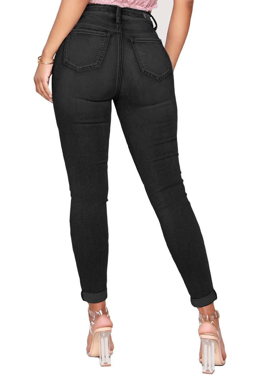 Jeans Dama Stretch Mezclilla Pantalon Corte Alto