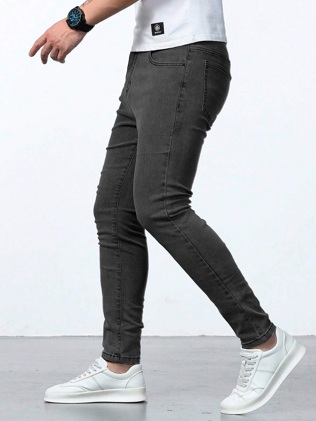 Jeans Ajustados Skinny Fit Pantalón para Hombre de Mezclilla Slim Casual Transpirable