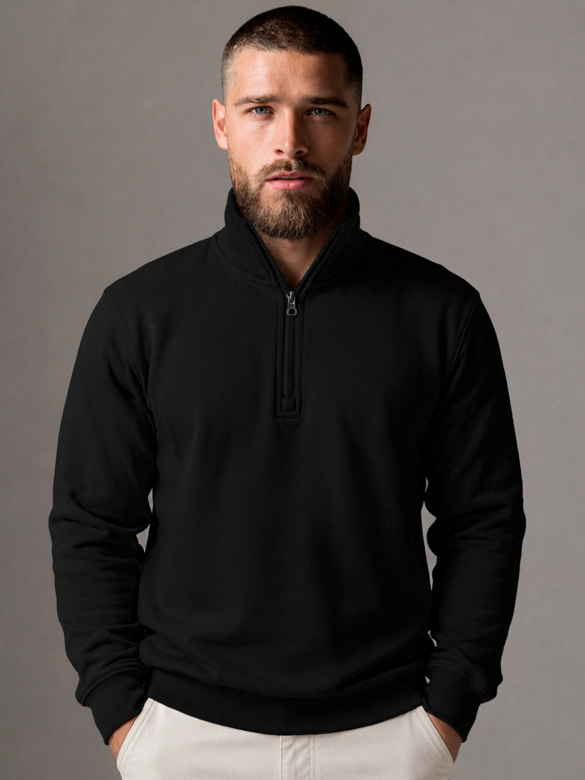 Sudadera Para Hombre Con Media Cierro en Cuello