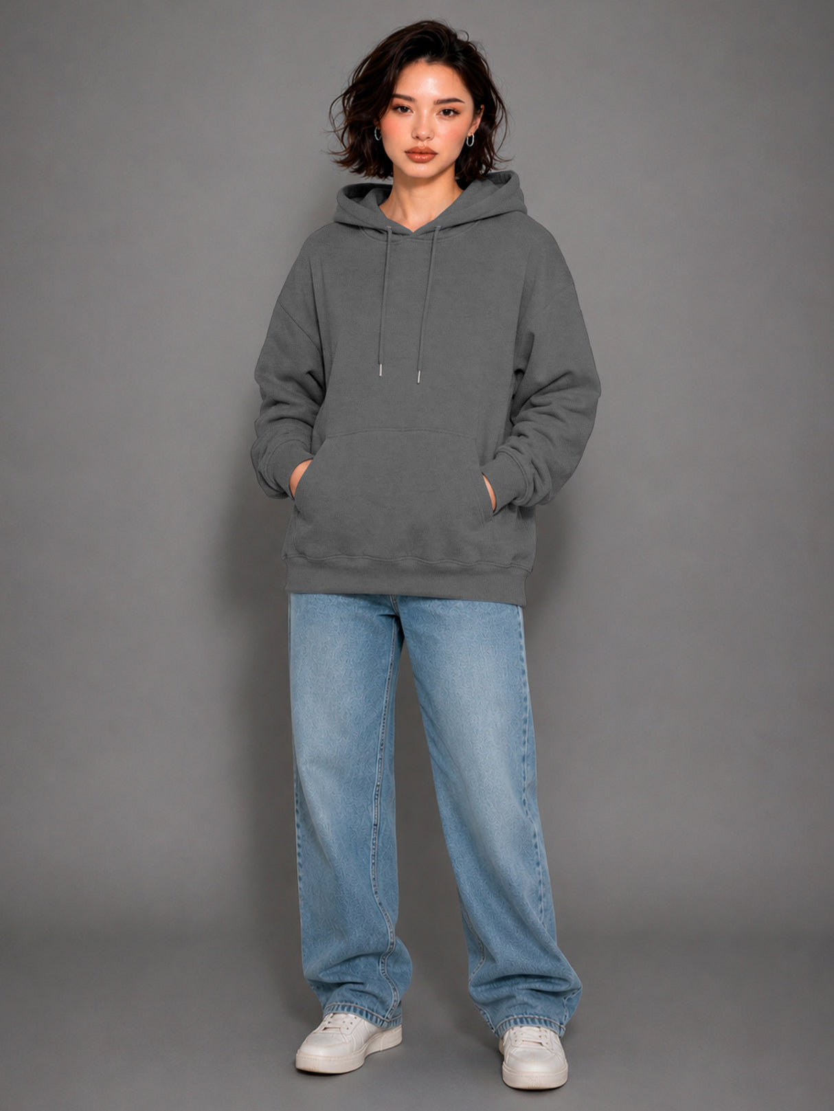 Sudadera con Capucha para Mujer Manga Larga Hoodie sin Cierre