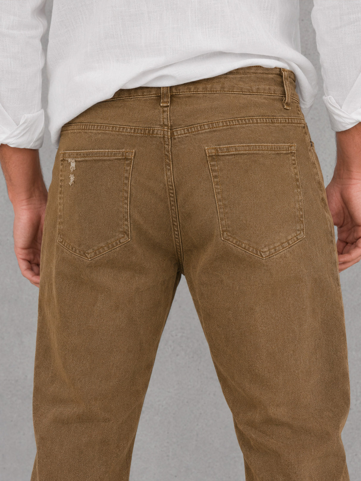 Jeans Hombre Slim Fit Café Camel Mezclilla Stretch Pantalón Mezclilla Mayoreo