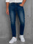Jeans Hombre Slim Fit Mezclilla Stretch Pantalón De Mezclilla Azul Clásico Deslavado Mayoreo