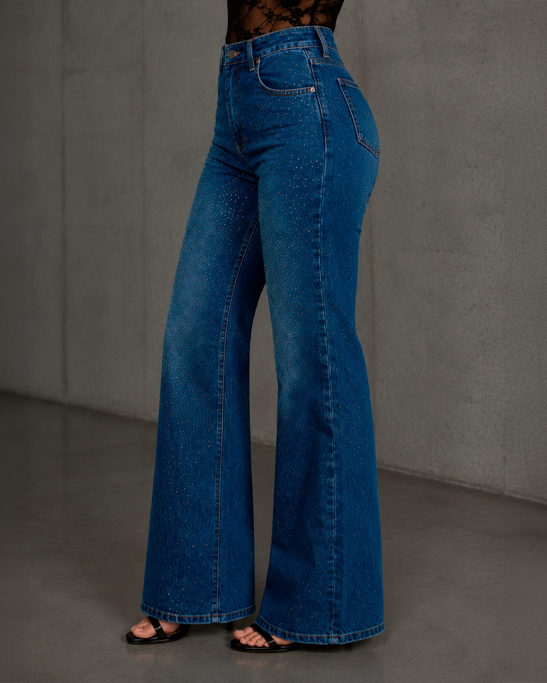 Pantalón Mezclilla Recto Ancho Tiro Alto Demin Mujer Jeans