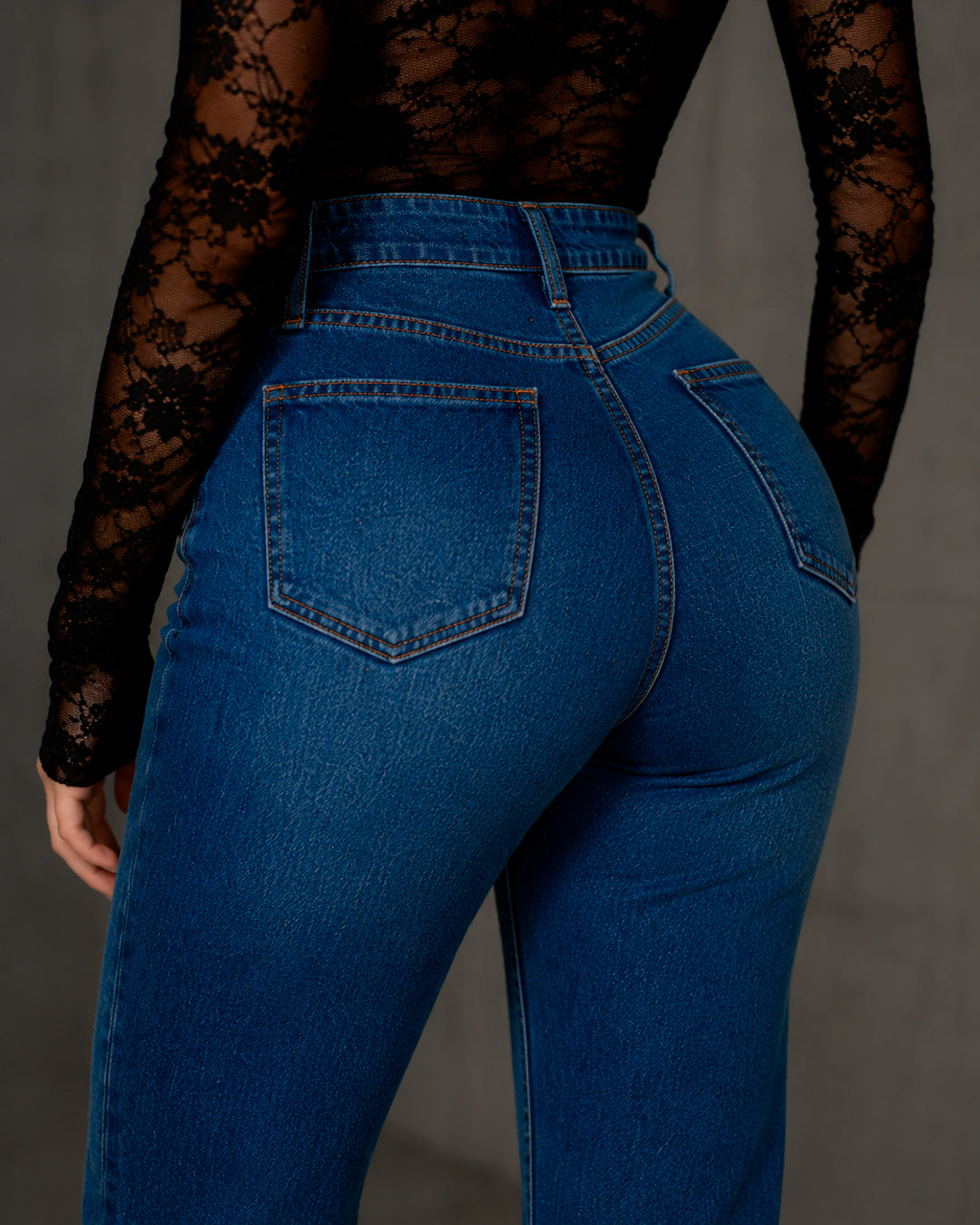 Pantalón Mezclilla Recto Ancho Tiro Alto Demin Mujer Jeans