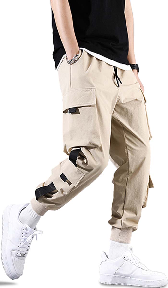 Pantalón Cargo Jogger Bolsas Skinny Strech Hombre