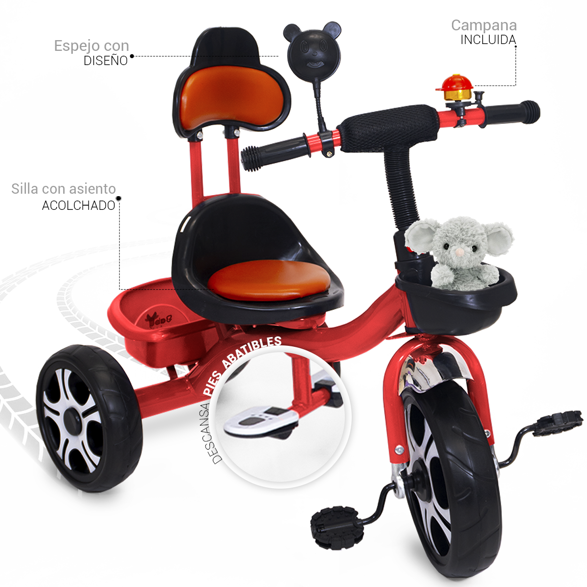 Triciclo Bicicleta Infantil Carriola Bebe Paseo Con Cajuela