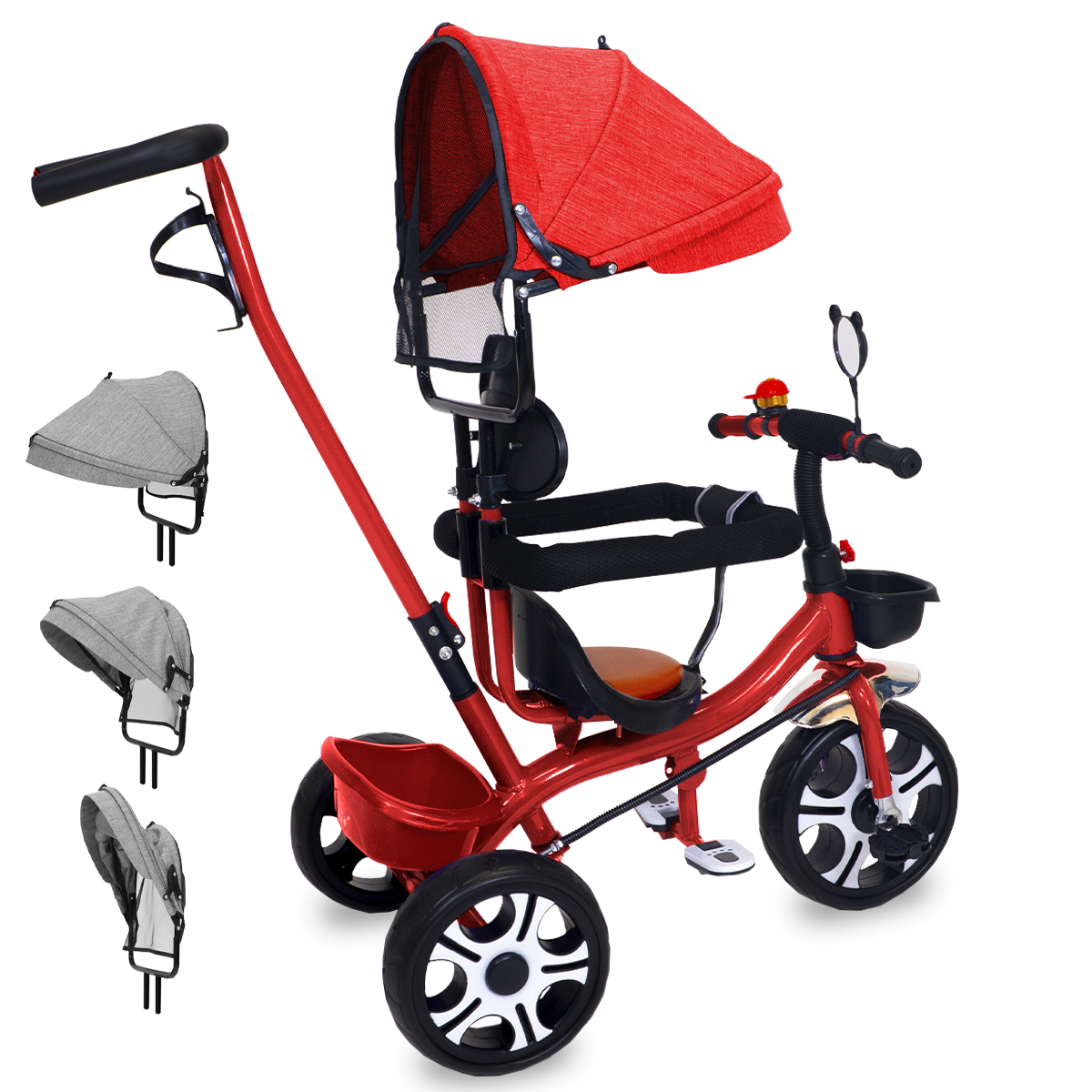 Triciclo Bicicleta Infantil Carriola Bebe Paseo Con Cajuela