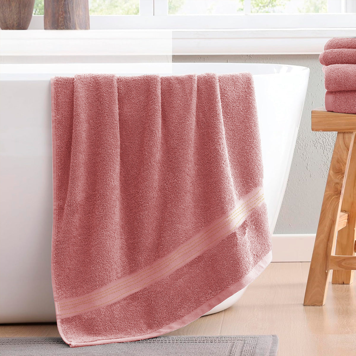 Pack de Toalla de baño de algodón puro, rectangular de 70*140cm, con patrón elegante Toalla De Baño Grande Completo 100% Algodón Suave ,absorbente, de secado rápido, resistente al color, adecuada para baño, hotel, viaje, fiesta, regalo, salón