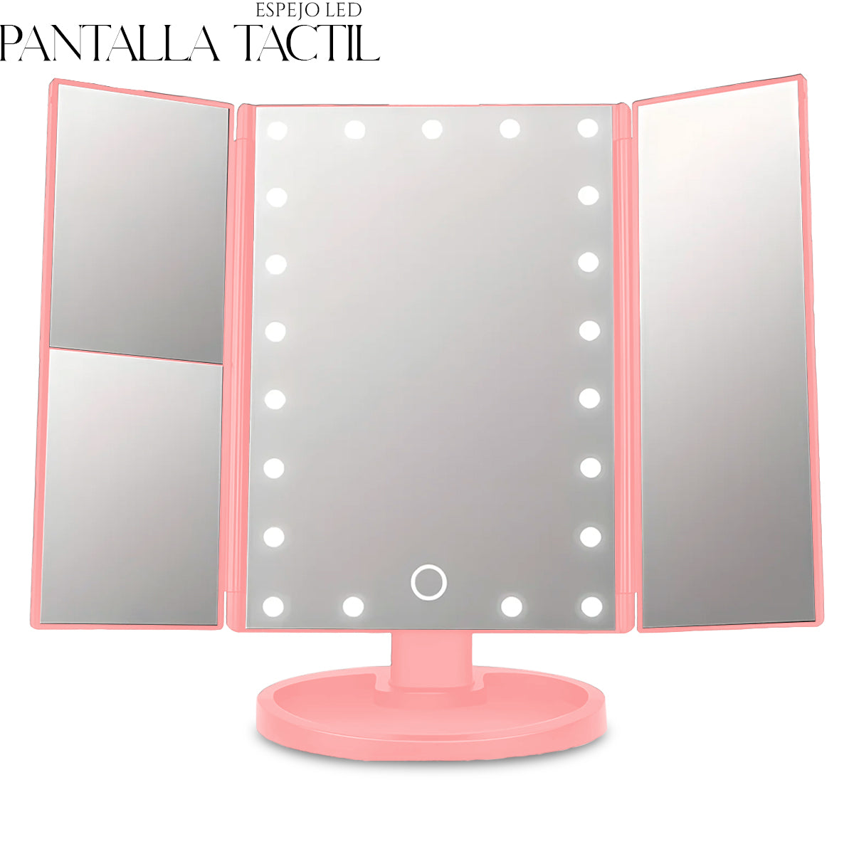 Espejo De Maquillaje Led Con Pantalla Táctil Rotacion 360