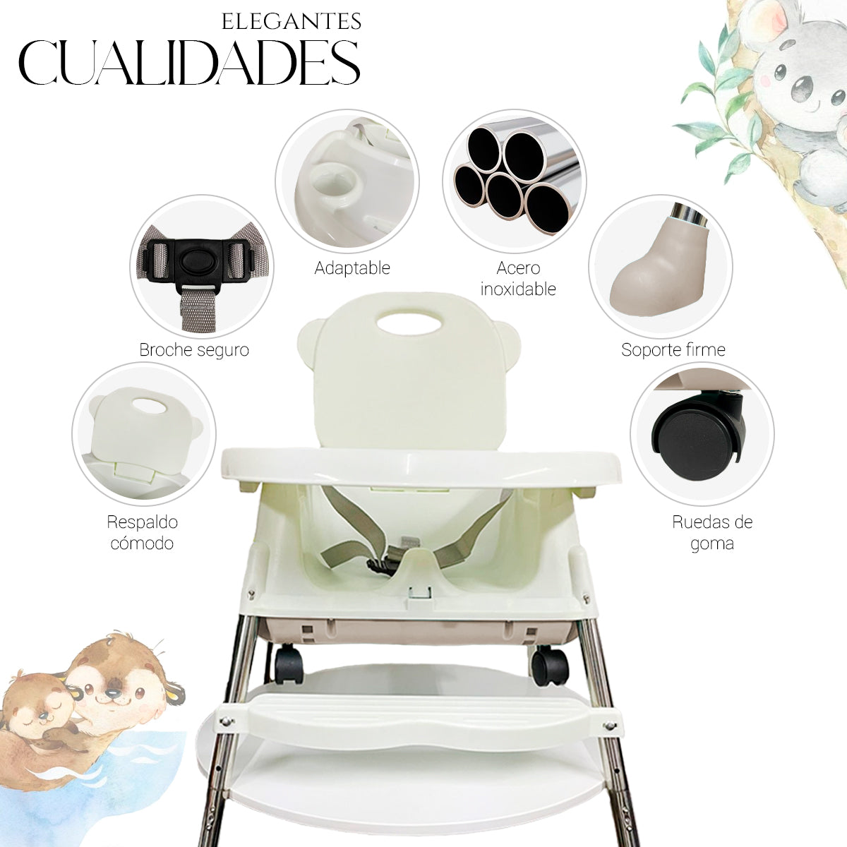 Silla Periquera Bebe Portatil Plegable Asiento Con Charola