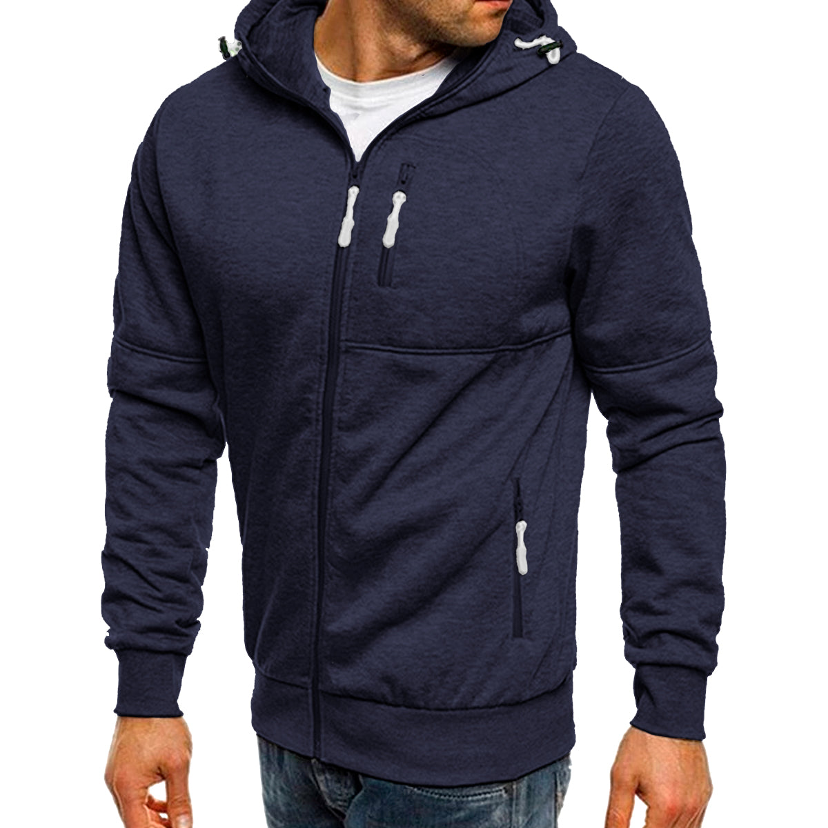 Sudadera Hombre Con Capucha Deportiva Con Cierre Hoodie