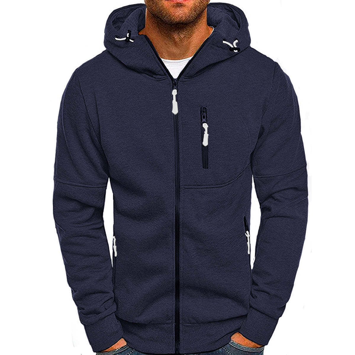 Sudadera Hombre Con Capucha Deportiva Con Cierre Hoodie