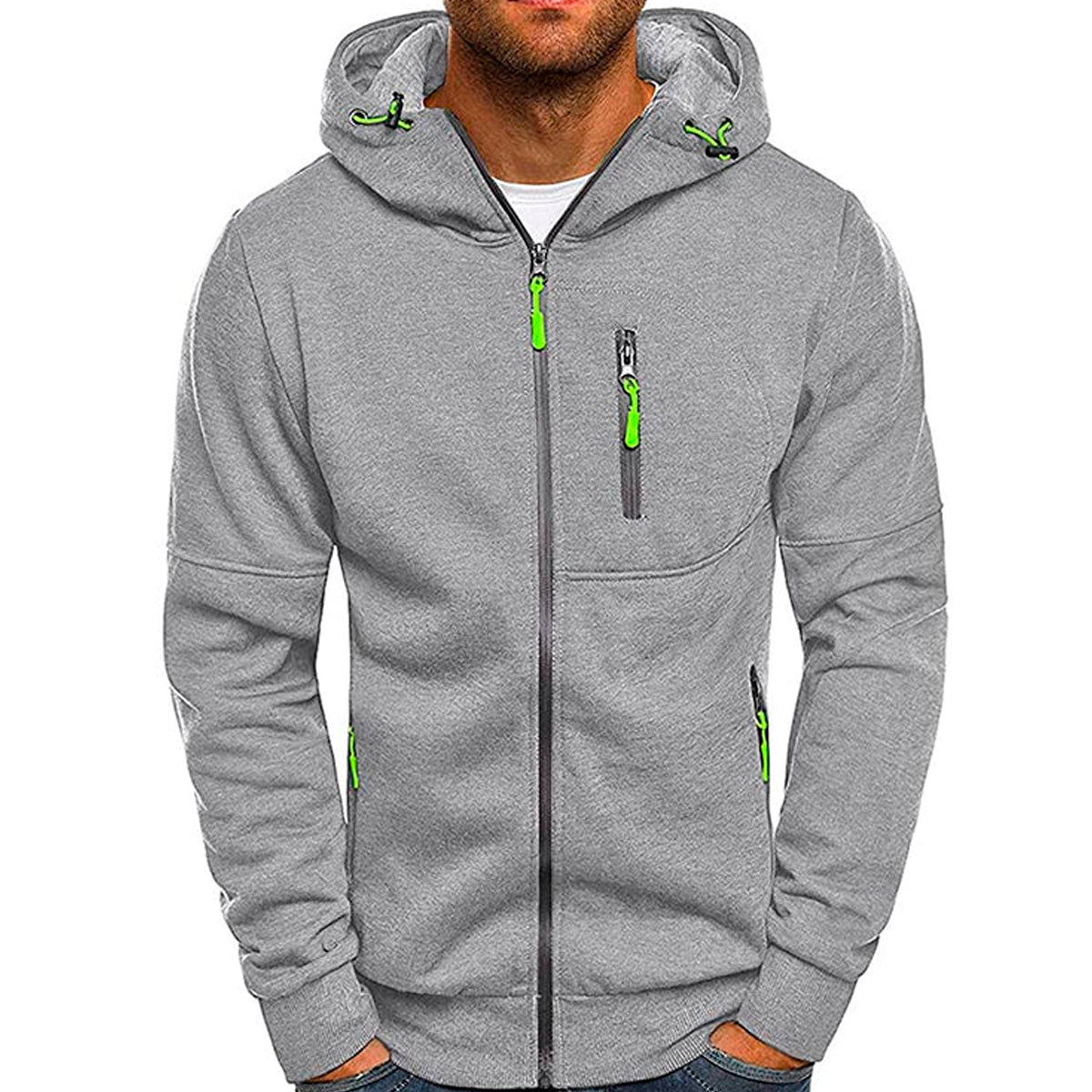 Sudadera Hombre Con Capucha Deportiva Con Cierre Hoodie