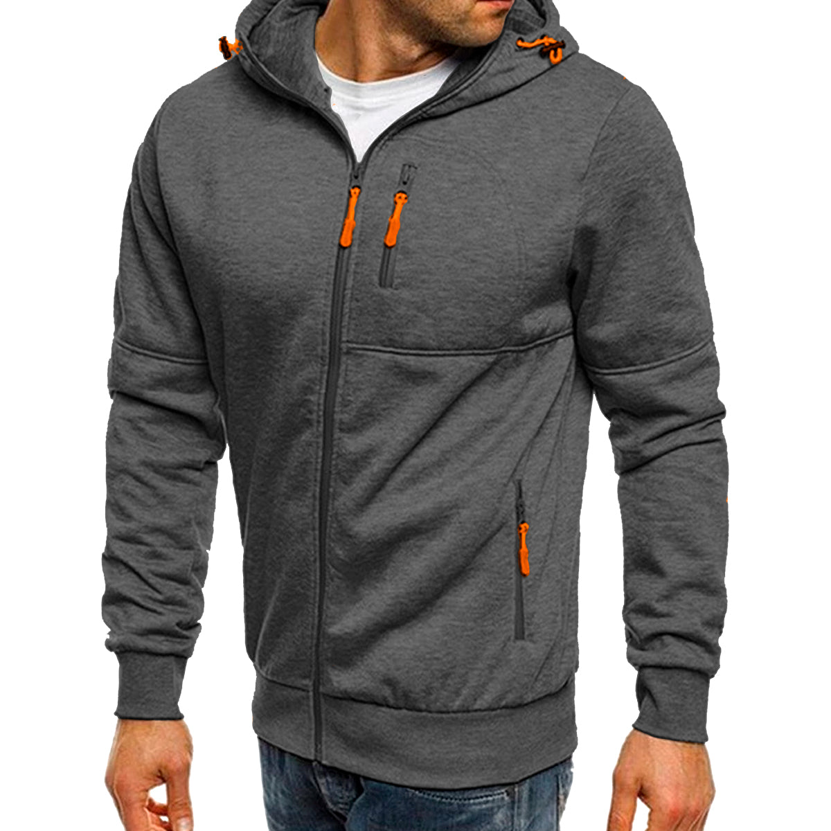 Sudadera Hombre Con Capucha Deportiva Con Cierre Hoodie