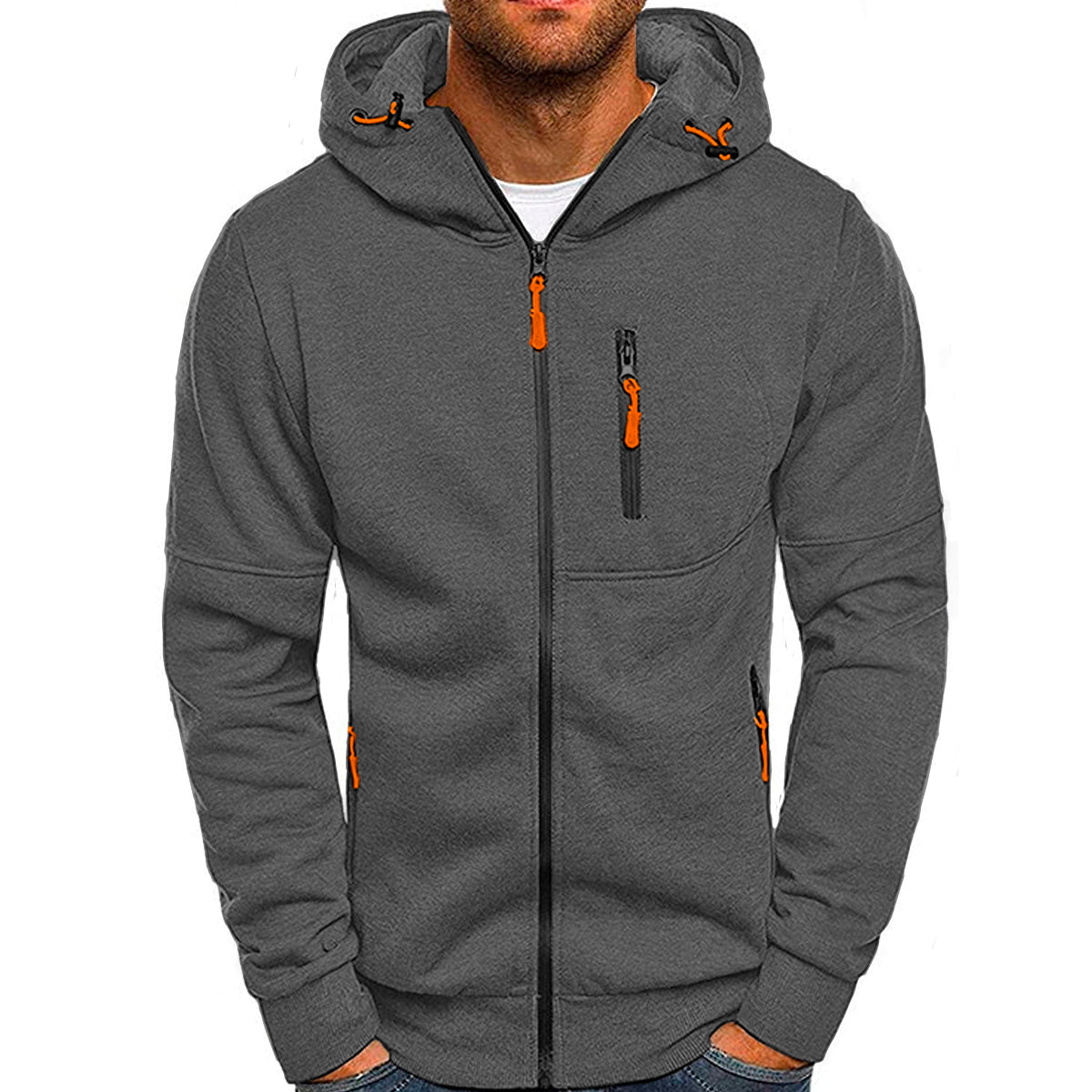 Sudadera Hombre Con Capucha Deportiva Con Cierre Hoodie