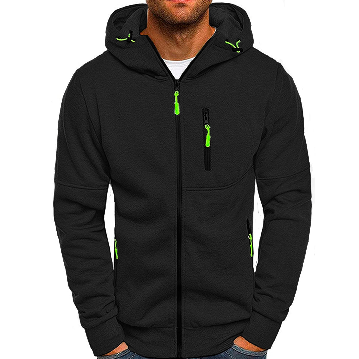 Sudadera Hombre Con Capucha Deportiva Con Cierre Hoodie