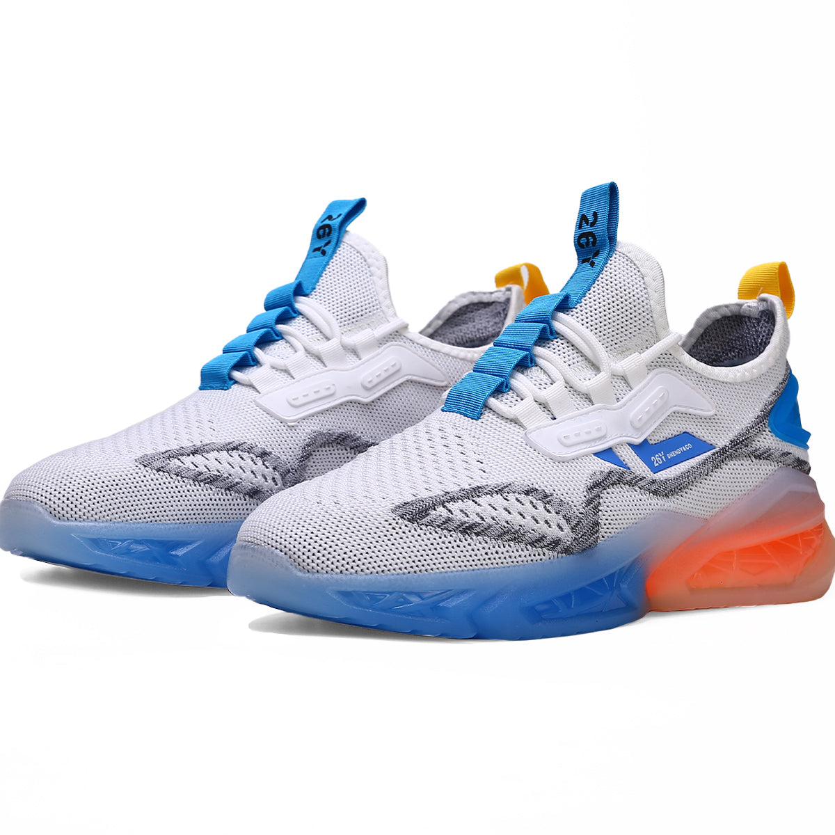 Zapato para hombre con suele resistente al impacto, Zapatilla de uso deportivo con suela ligera y transpirable, Tenis deportivo para hombre con cordones de moda
