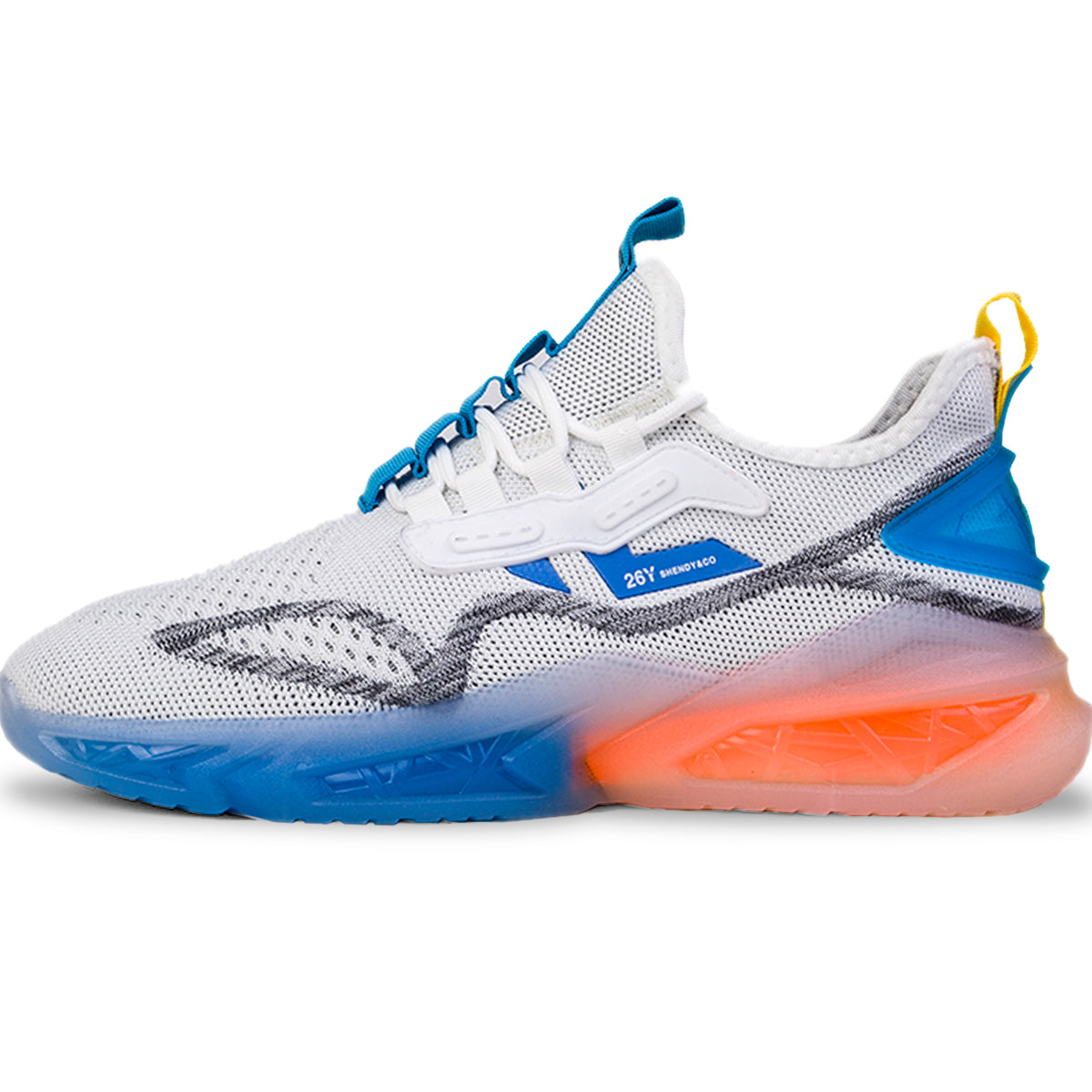 Zapato para hombre con suele resistente al impacto, Zapatilla de uso deportivo con suela ligera y transpirable, Tenis deportivo para hombre con cordones de moda