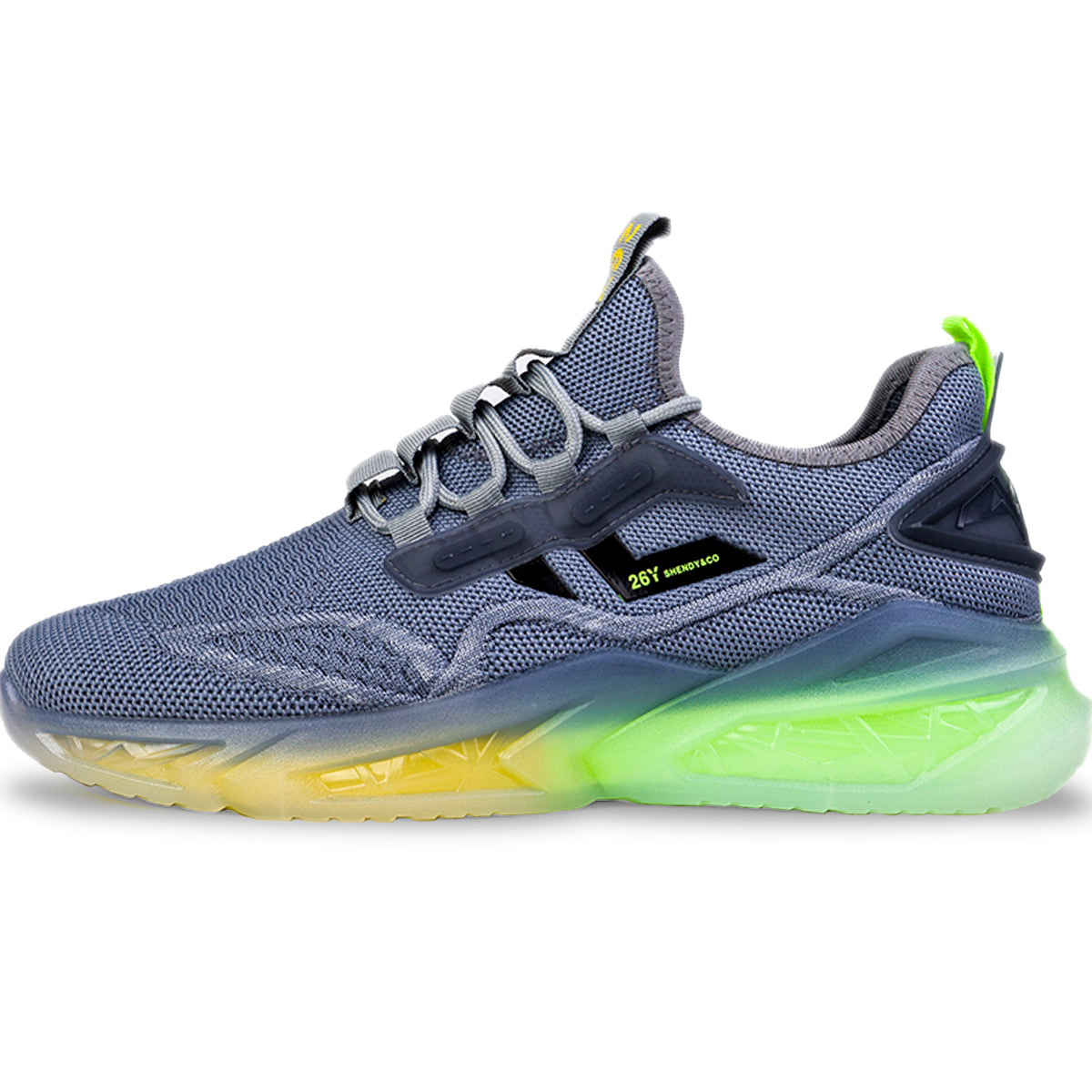 Zapato para hombre con suele resistente al impacto, Zapatilla de uso deportivo con suela ligera y transpirable, Tenis deportivo para hombre con cordones de moda