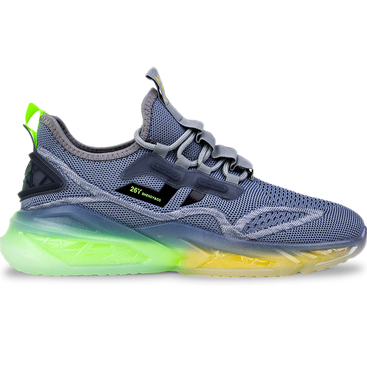 Zapato para hombre con suele resistente al impacto, Zapatilla de uso deportivo con suela ligera y transpirable, Tenis deportivo para hombre con cordones de moda