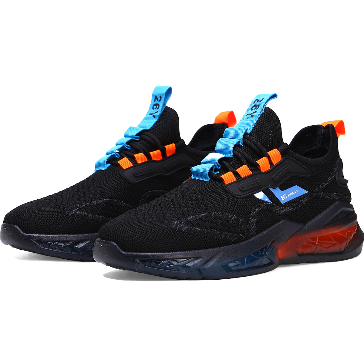 Zapato para hombre con suele resistente al impacto, Zapatilla de uso deportivo con suela ligera y transpirable, Tenis deportivo para hombre con cordones de moda