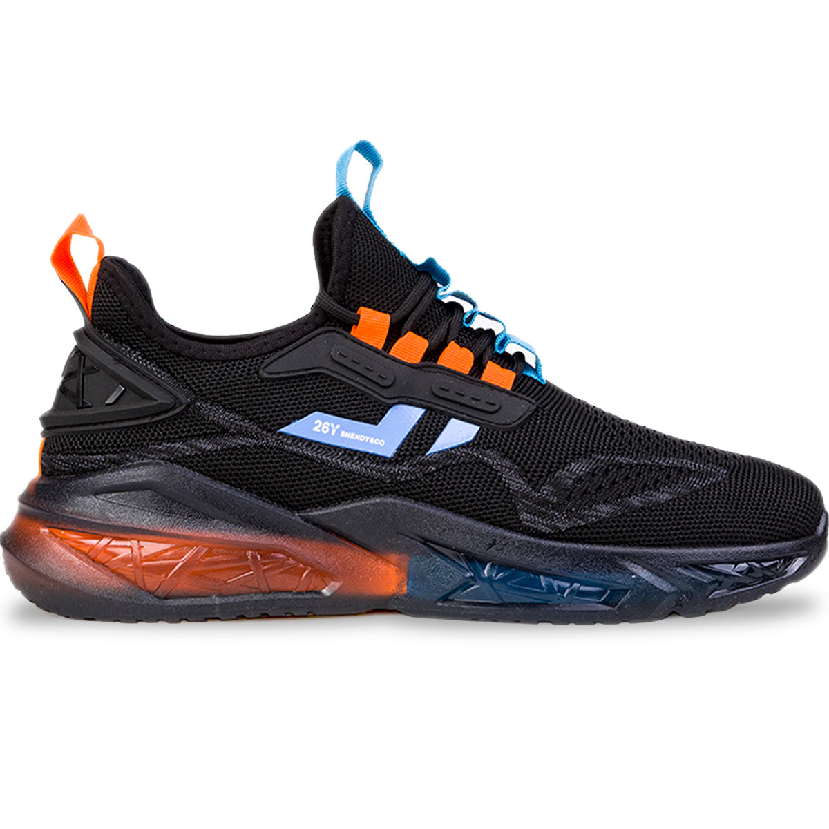 Zapato para hombre con suele resistente al impacto, Zapatilla de uso deportivo con suela ligera y transpirable, Tenis deportivo para hombre con cordones de moda