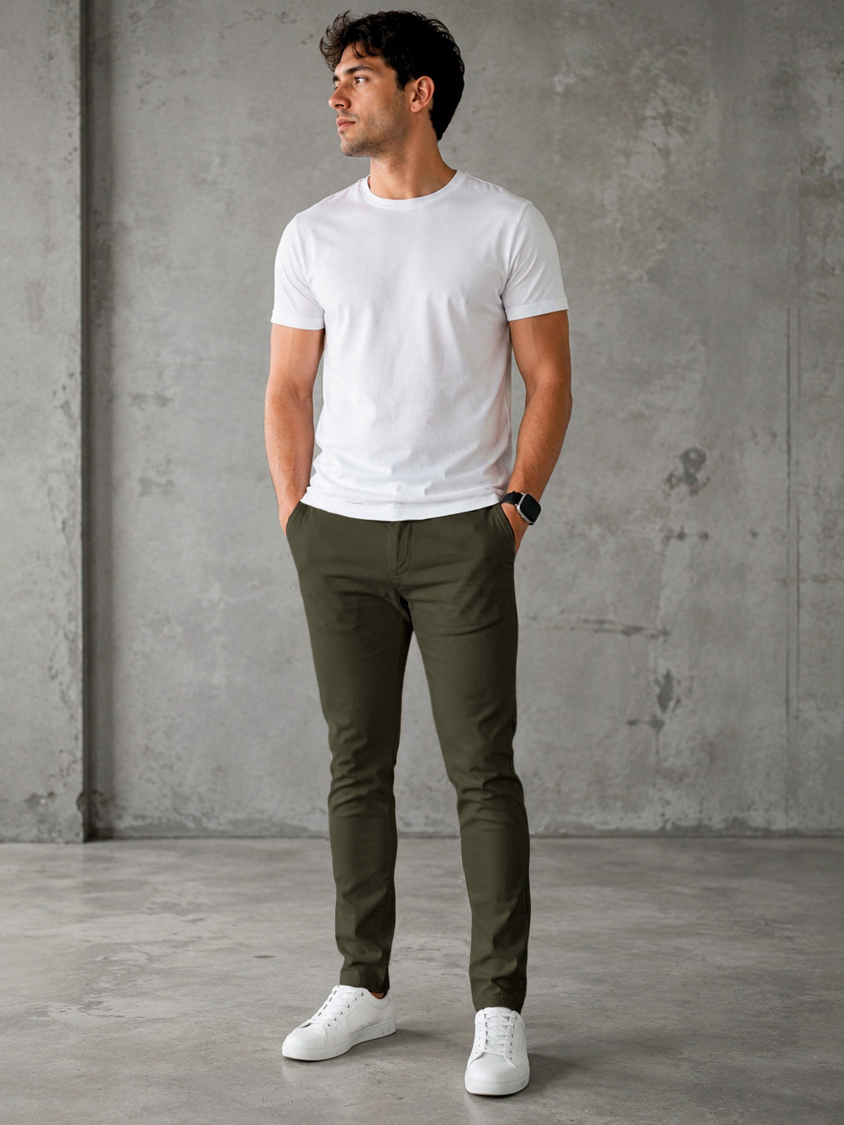 Pantalón De Vestir Casual Hombre Skinny Slim Fit Gabardina