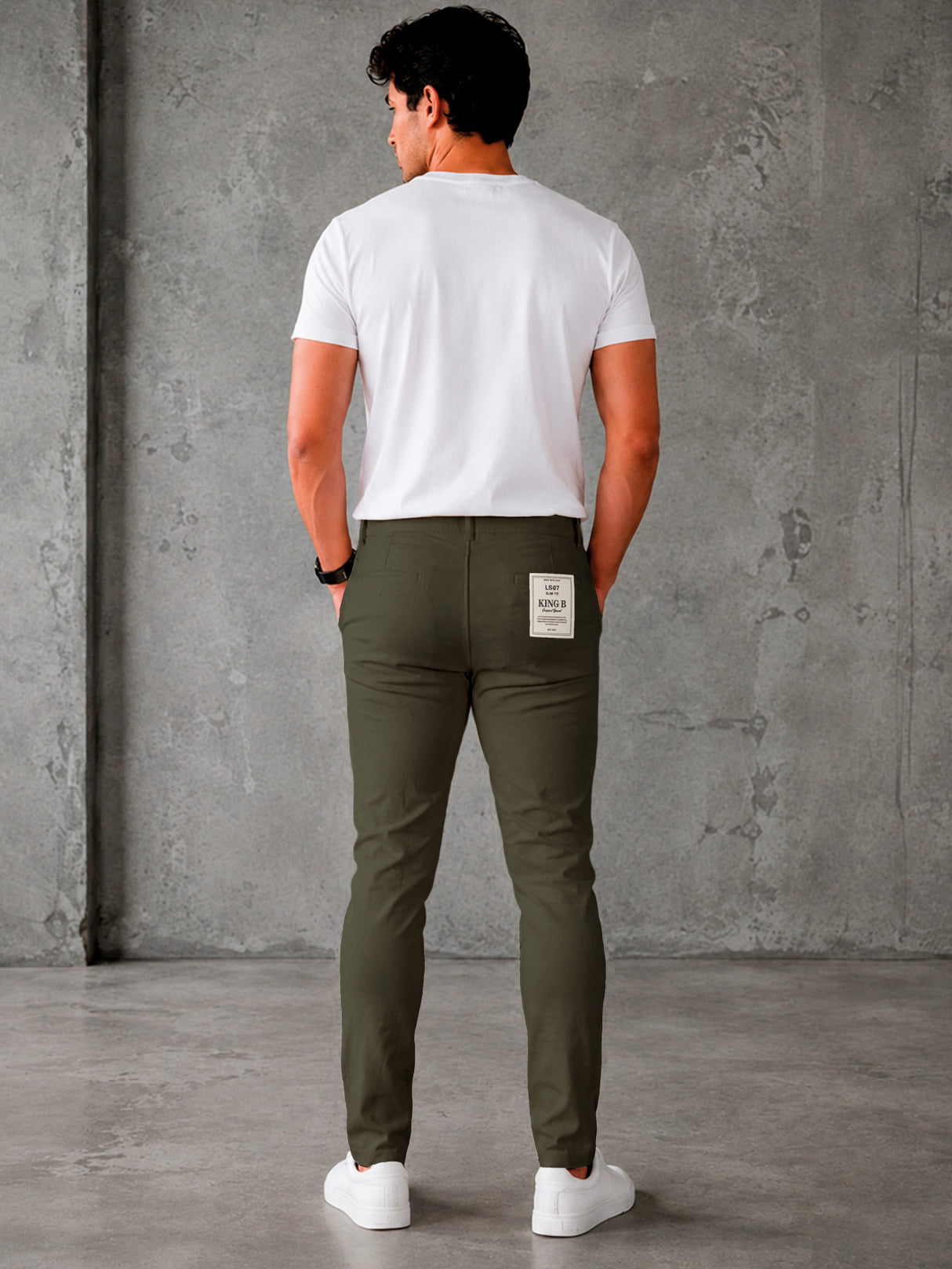 Pantalón De Vestir Casual Hombre Skinny Slim Fit Gabardina