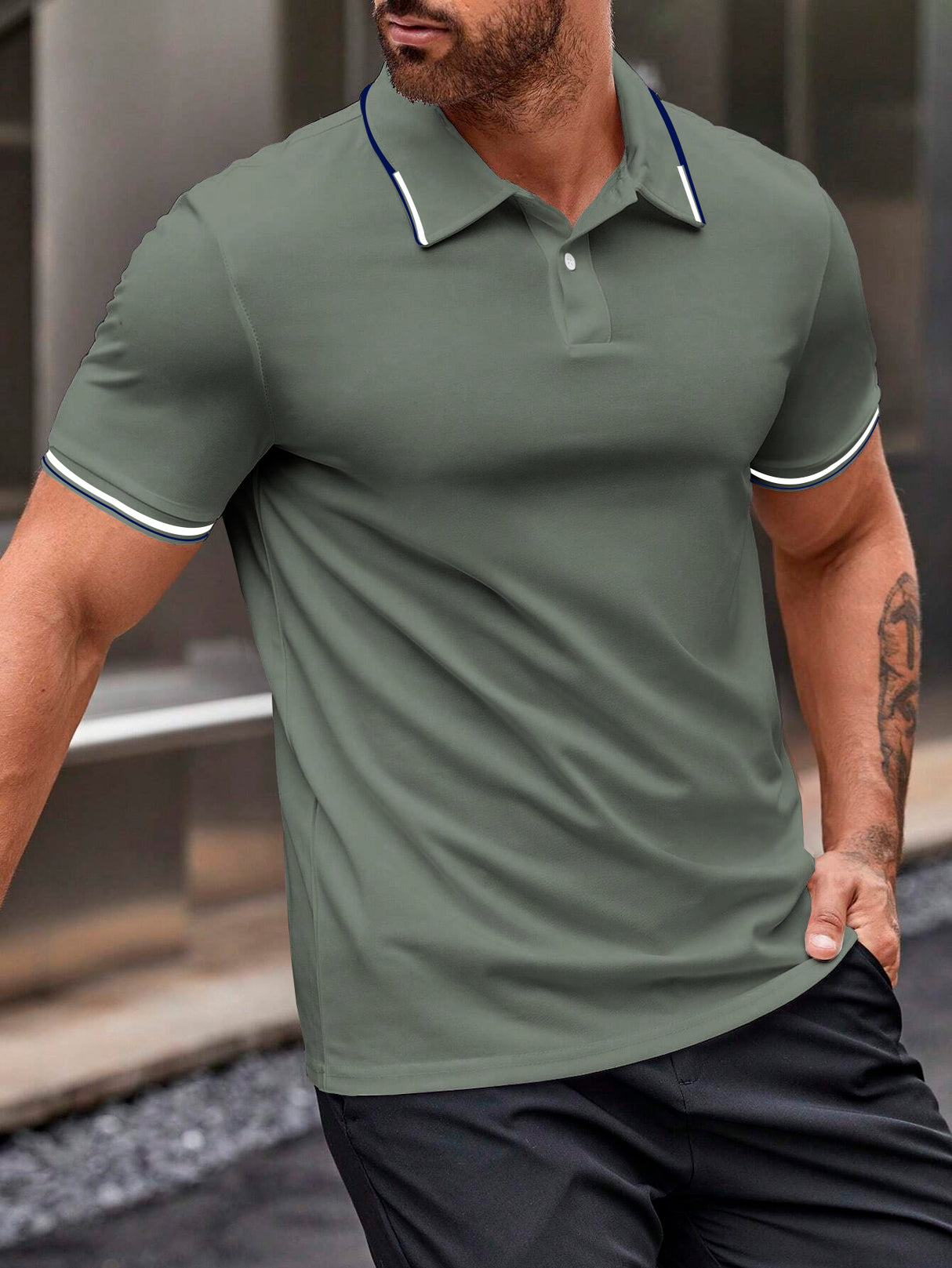 Playera Polo Hombre Manga Corta Moda Casual Camisa