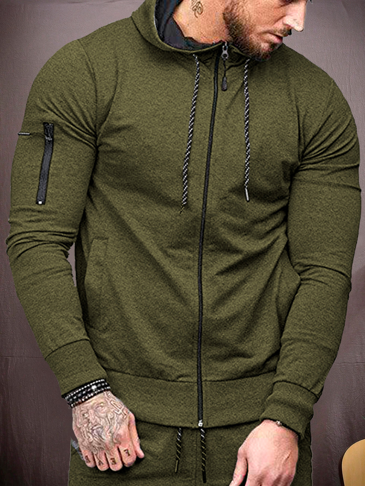 Sudadera Hombre Con Capucha De Calidad Con Cierre Hoodie